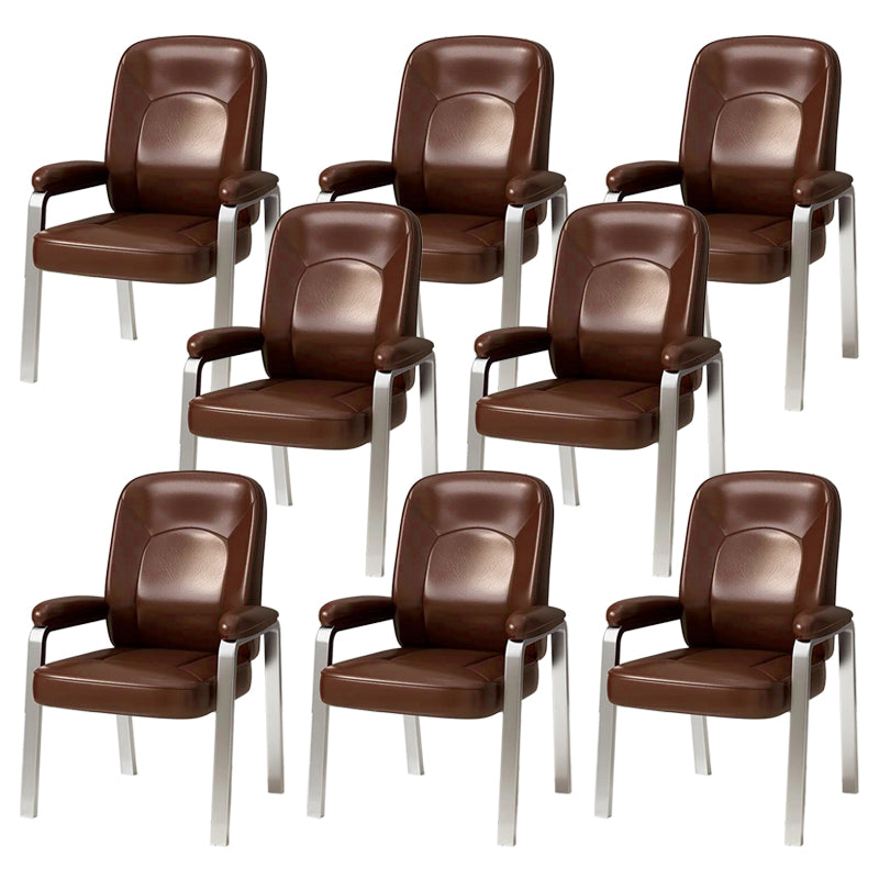Modernismo sedia sedia in pelle di armi fissa sedia da scrivania senza ruote per la casa