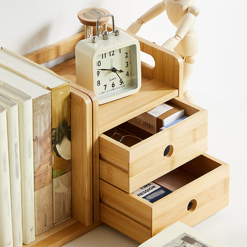 Libreria aperta di libreria aperta in bambù contemporanea orizzontale per uso domestico