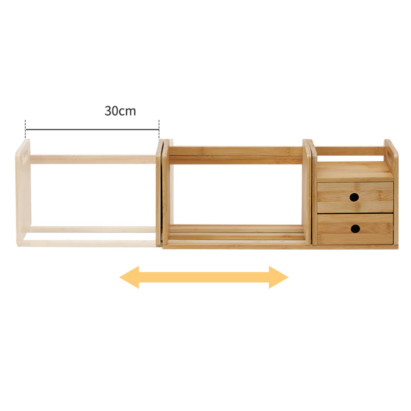 Libreria aperta di libreria aperta in bambù contemporanea orizzontale per uso domestico