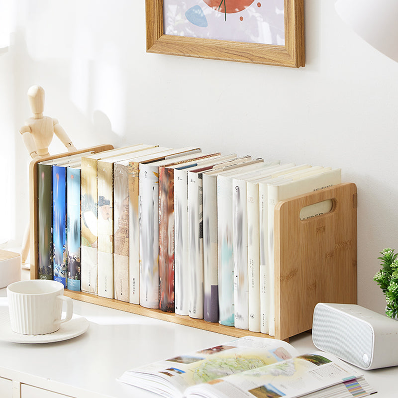 Libreria aperta di libreria aperta in bambù contemporanea orizzontale per uso domestico