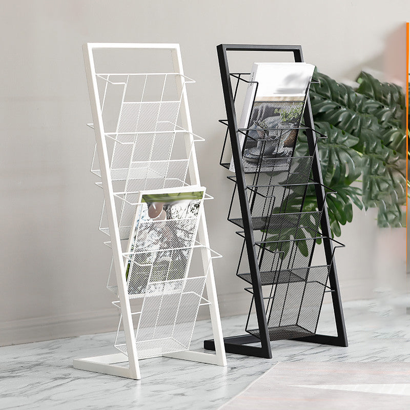 Contemporary Closed Back Bookcase Vertical Metal Bookshelf with Shelves Clearhalo 'Bookcases' 'furn' 'furn_bookcases' 'Furniture' 'Office Furniture' 7666364