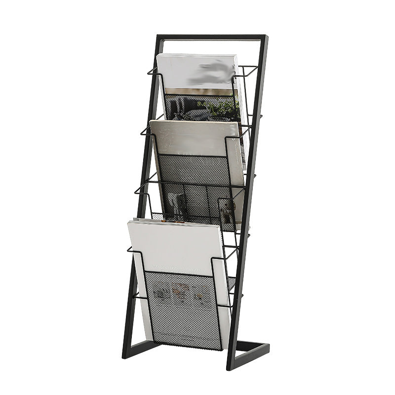 Contemporary Closed Back Bookcase Vertical Metal Bookshelf with Shelves Clearhalo 'Bookcases' 'furn' 'furn_bookcases' 'Furniture' 'Office Furniture' 7666373