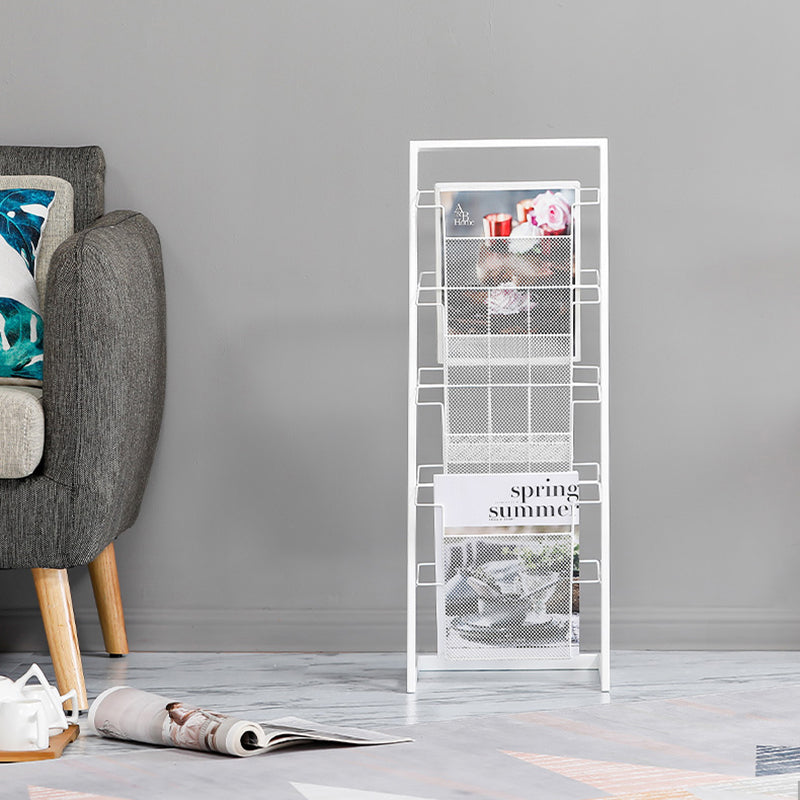 Contemporary Closed Back Bookcase Vertical Metal Bookshelf with Shelves Clearhalo 'Bookcases' 'furn' 'furn_bookcases' 'Furniture' 'Office Furniture' 7666379