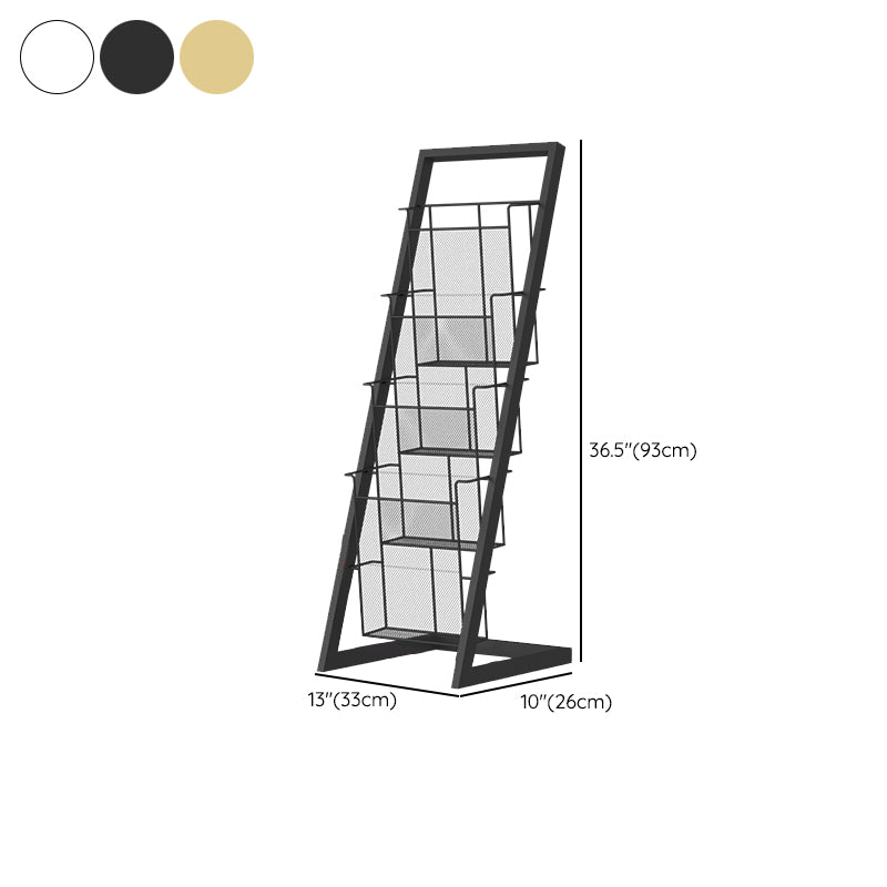 Contemporary Closed Back Bookcase Vertical Metal Bookshelf with Shelves Clearhalo 'Bookcases' 'furn' 'furn_bookcases' 'Furniture' 'Office Furniture' 7666380