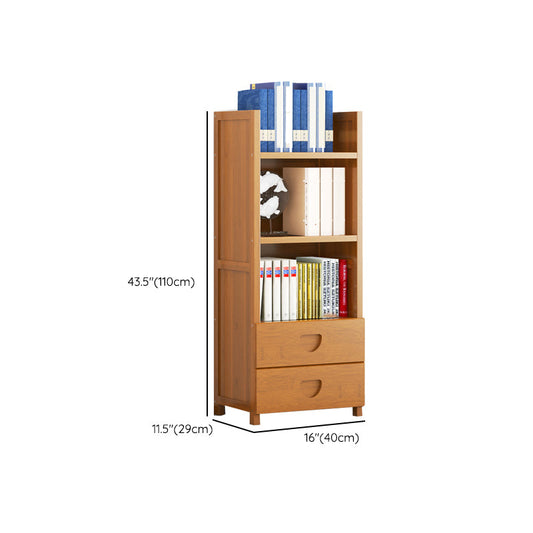 Eigentijdse gesloten backshelf verticale bamboe boekenkast voor thuisgebruik