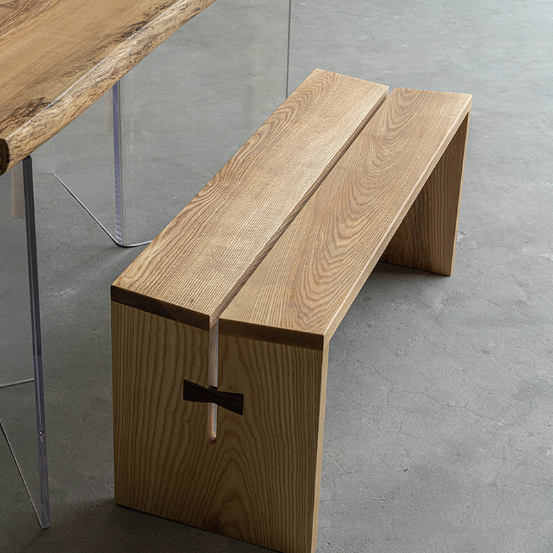 Modern Backless Seating Bench Solid Wood Rectangle Bench for Restaurant 39.5"L x 14"W x 18"H Clearhalo 'Benches' 'Chairs & Seating' 'furn' 'furn_benches' 'Furniture' 'Living Room Furniture' 7666453