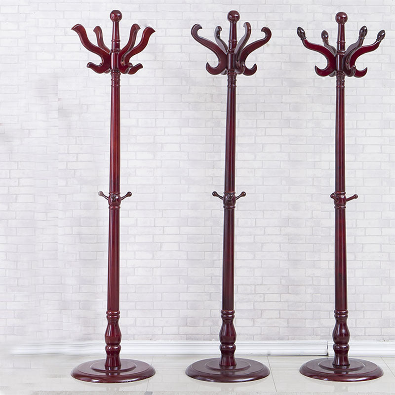 Traditional Coat Rack Plain Solid Wood Coat Rack with Round Bottom ...
