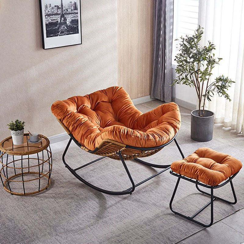 Contemporary Rocker Chair Upholstered Antique Finish Rocking Accent Chair Clearhalo 'Chairs & Seating' 'furn' 'furn_rocking_chairs' 'Furniture' 'Living Room Furniture' 'Rocking Chairs' 'rocking_chairs' 7666580