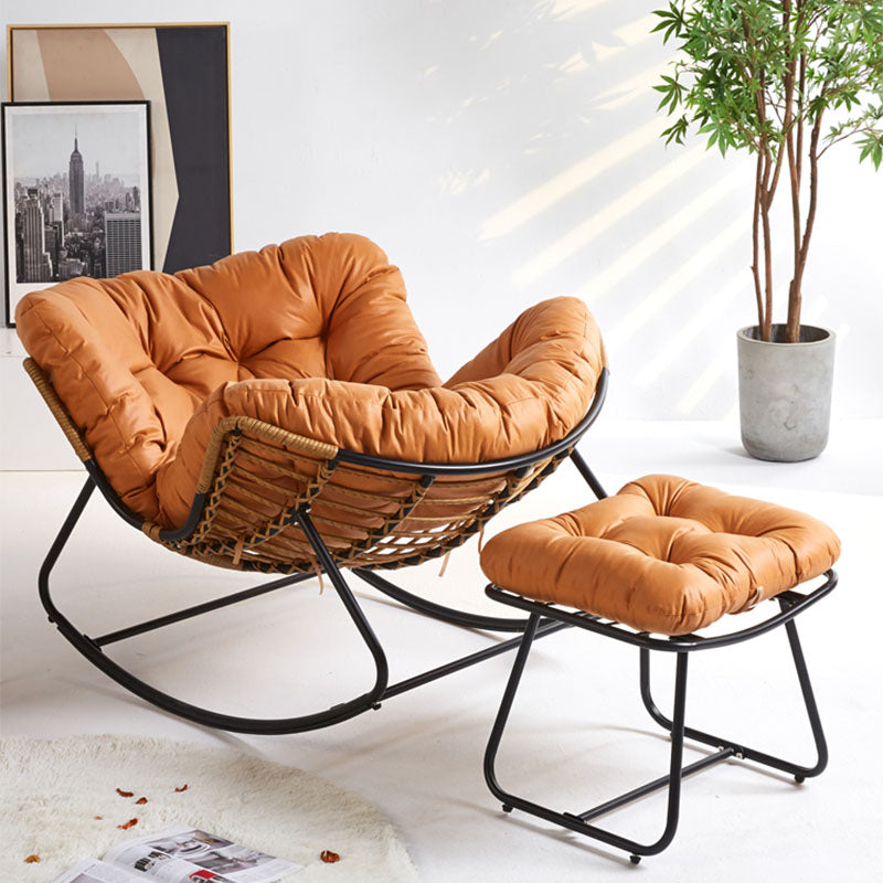 Contemporary Rocker Chair Upholstered Antique Finish Rocking Accent Chair Clearhalo 'Chairs & Seating' 'furn' 'furn_rocking_chairs' 'Furniture' 'Living Room Furniture' 'Rocking Chairs' 'rocking_chairs' 7666585