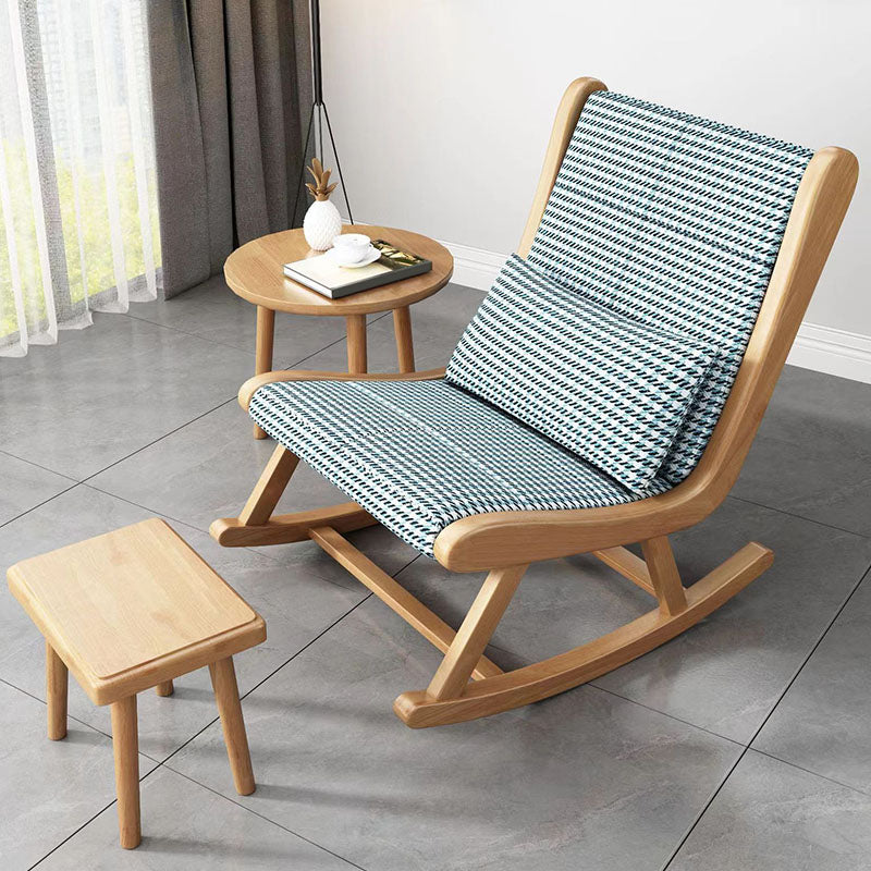 Sedia a dondolo in legno moderno di metà secolo sedia a dondolo per interni senza pedale