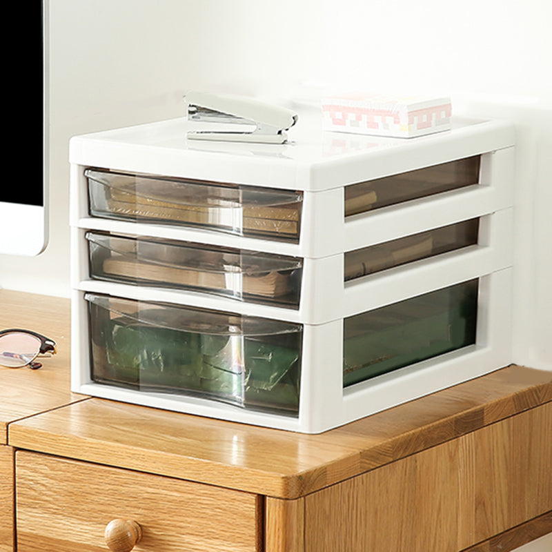 Storage Plastic Filing Cabinet Modern Drawers File Cabinet for Office Coffee White 3 Clearhalo 'Filing Cabinets' 'filling_cabinets' 'furn' 'furn_filling_cabinets' 'Furniture' 'Office Furniture' 7666665