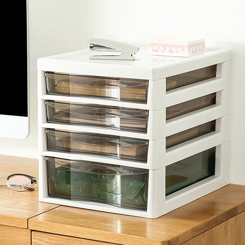 Storage Plastic Filing Cabinet Modern Drawers File Cabinet for Office Coffee White 4 Clearhalo 'Filing Cabinets' 'filling_cabinets' 'furn' 'furn_filling_cabinets' 'Furniture' 'Office Furniture' 7666668