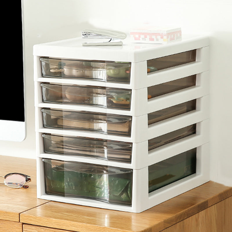 Storage Plastic Filing Cabinet Modern Drawers File Cabinet for Office Coffee White 5 Clearhalo 'Filing Cabinets' 'filling_cabinets' 'furn' 'furn_filling_cabinets' 'Furniture' 'Office Furniture' 7666672