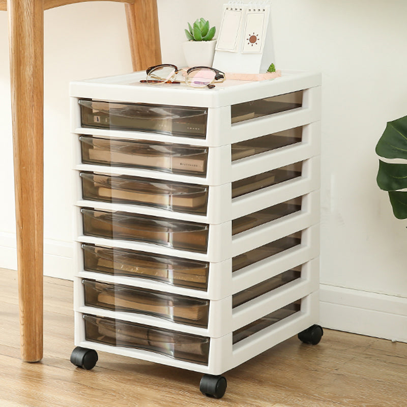 Storage Plastic Filing Cabinet Modern Drawers File Cabinet for Office Coffee White 7 Clearhalo 'Filing Cabinets' 'filling_cabinets' 'furn' 'furn_filling_cabinets' 'Furniture' 'Office Furniture' 7666680