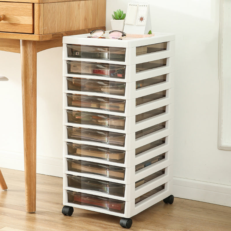 Storage Plastic Filing Cabinet Modern Drawers File Cabinet for Office Coffee White 10 Clearhalo 'Filing Cabinets' 'filling_cabinets' 'furn' 'furn_filling_cabinets' 'Furniture' 'Office Furniture' 7666686