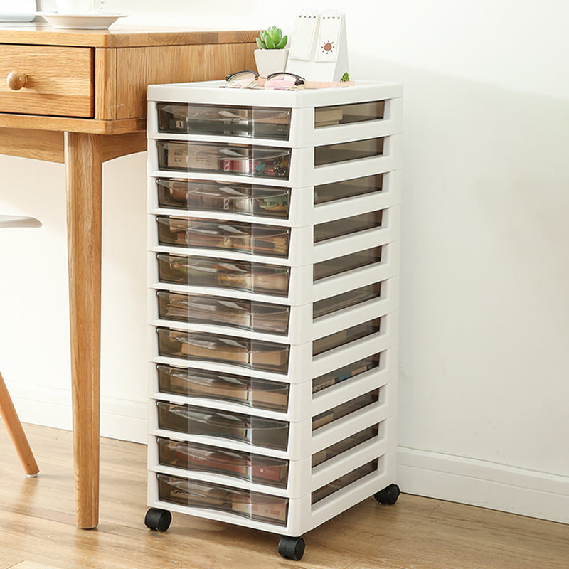 Storage Plastic Filing Cabinet Modern Drawers File Cabinet for Office Coffee White 11 Clearhalo 'Filing Cabinets' 'filling_cabinets' 'furn' 'furn_filling_cabinets' 'Furniture' 'Office Furniture' 7666687