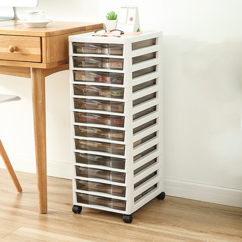 Storage Plastic Filing Cabinet Modern Drawers File Cabinet for Office Coffee White 12 Clearhalo 'Filing Cabinets' 'filling_cabinets' 'furn' 'furn_filling_cabinets' 'Furniture' 'Office Furniture' 7666688