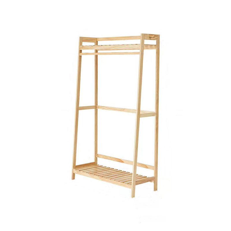 Armario contemporáneo Armario Pine Wood Armoire con barra de prenda para el hogar