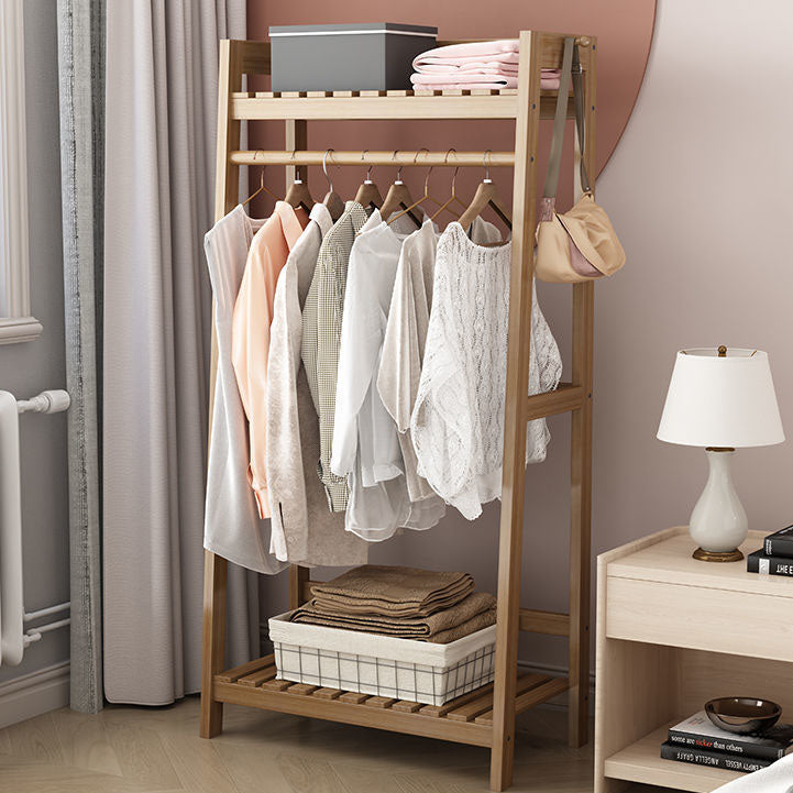 Armario contemporáneo Armario Pine Wood Armoire con barra de prenda para el hogar