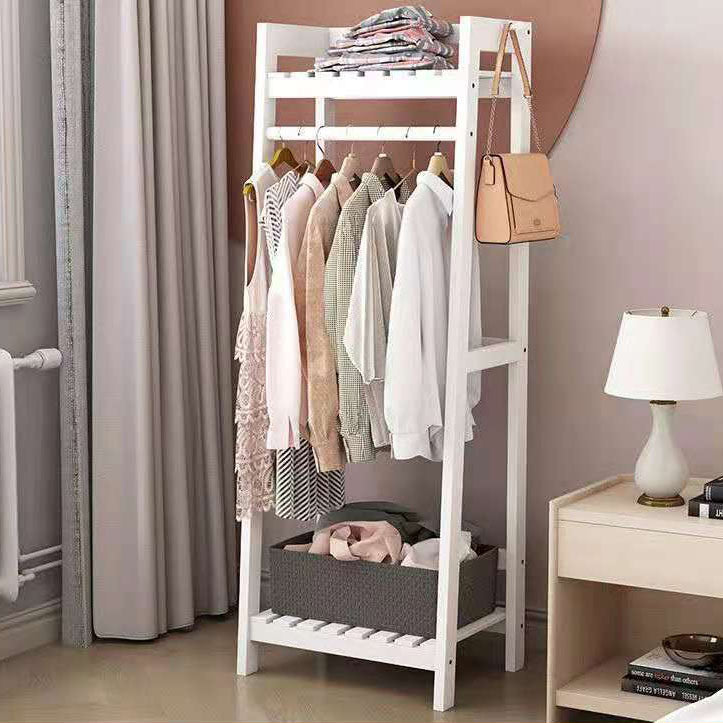 Armario contemporáneo Armario Pine Wood Armoire con barra de prenda para el hogar