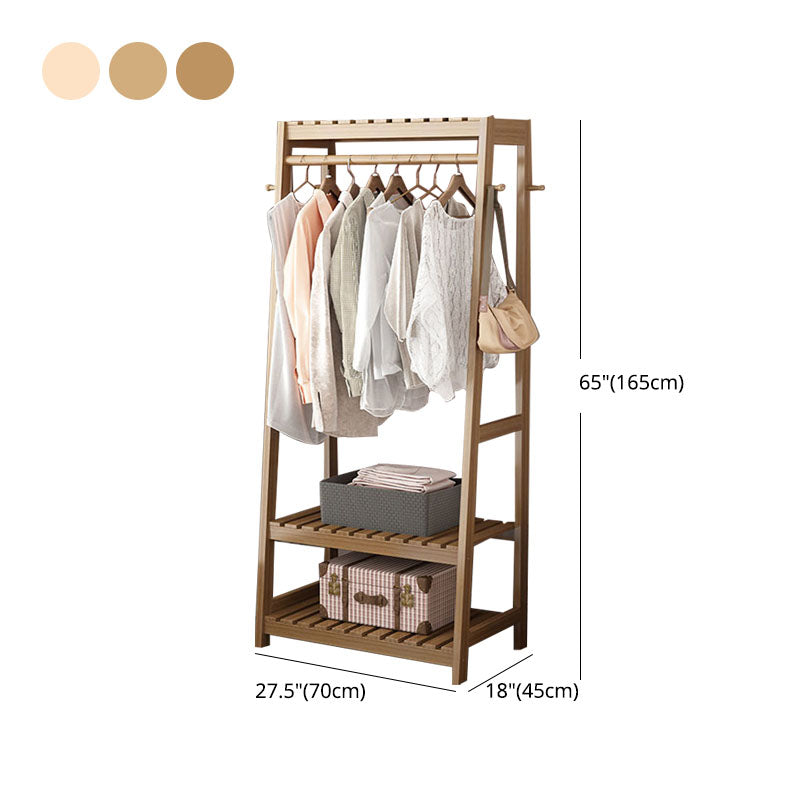 Armario contemporáneo Armario Pine Wood Armoire con barra de prenda para el hogar