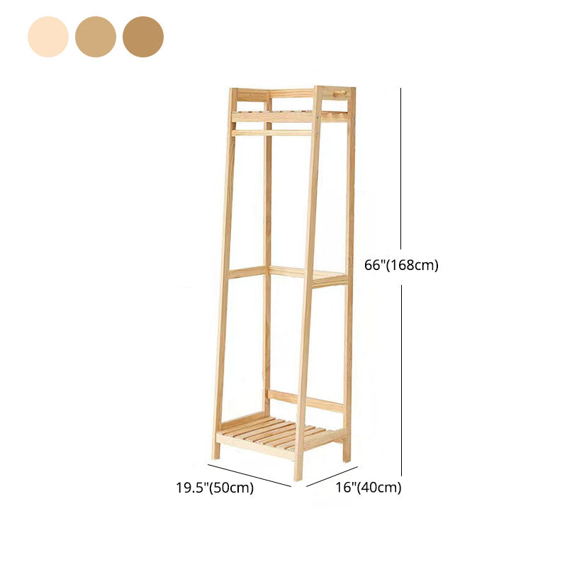 Armario contemporáneo Armario Pine Wood Armoire con barra de prenda para el hogar