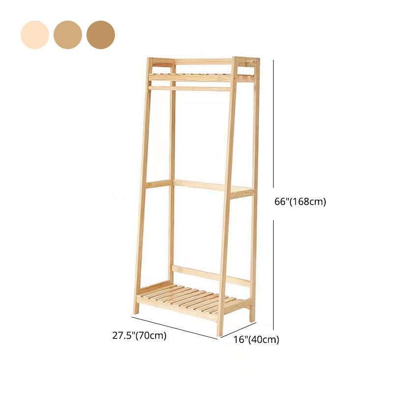 Armario contemporáneo Armario Pine Wood Armoire con barra de prenda para el hogar