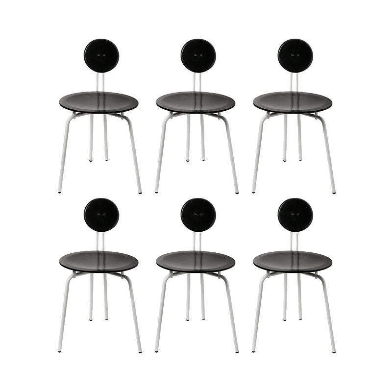 Moderne armloze eetkamerstoel metalen frame open rug eetkamerstoel voor eetkamer