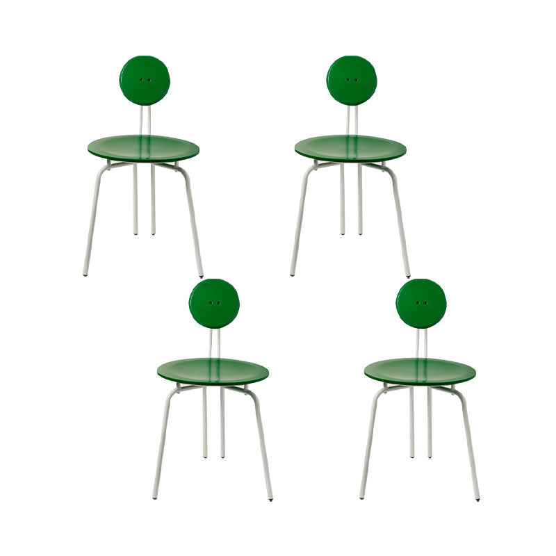 Moderne armloze eetkamerstoel metalen frame open rug eetkamerstoel voor eetkamer