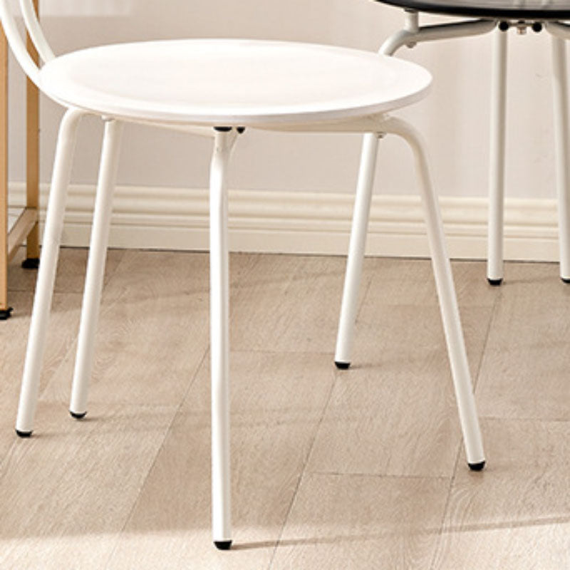 Moderne armloze eetkamerstoel metalen frame open rug eetkamerstoel voor eetkamer