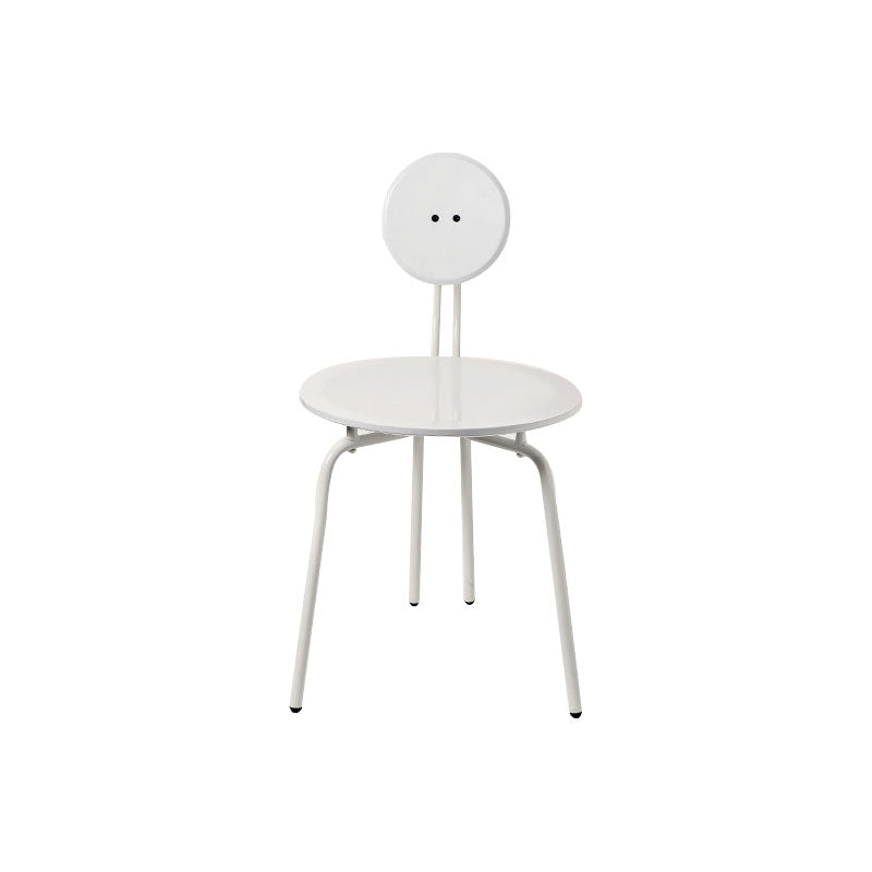 Moderne armloze eetkamerstoel metalen frame open rug eetkamerstoel voor eetkamer