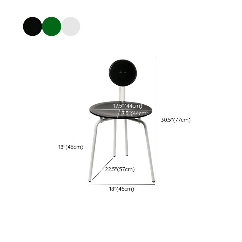 Moderne armloze eetkamerstoel metalen frame open rug eetkamerstoel voor eetkamer