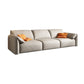 Contemporary Leather Wood Frame Pillow Top Arm Sofa For Living Room