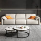 Contemporary Leather Wood Frame Pillow Top Arm Sofa For Living Room