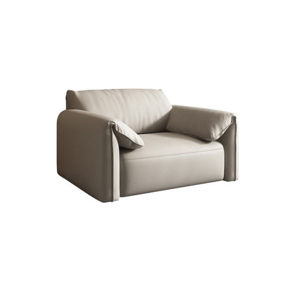 Contemporary Leather Wood Frame Pillow Top Arm Sofa For Living Room