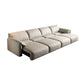 Contemporary Leather Wood Frame Pillow Top Arm Sofa For Living Room