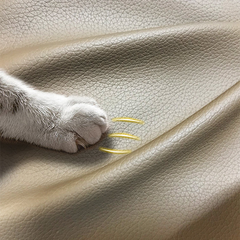 Scandinavian Faux Leather Pillow Back Recessed Arm Sofa For Living Room Clearhalo 'furn' 'furn_sofas' 'Furniture' 'Living Room Furniture' 'Sofa' 'sofas' 7671620