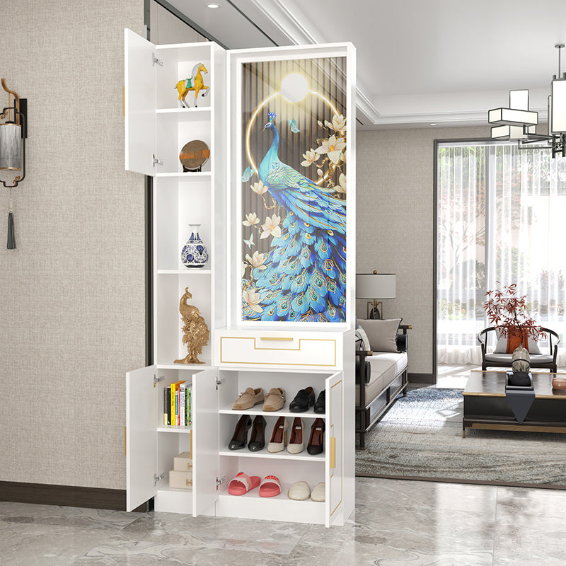 Scandinavian Wood in White 11.81" Wide Accent Cabinet with Drawer