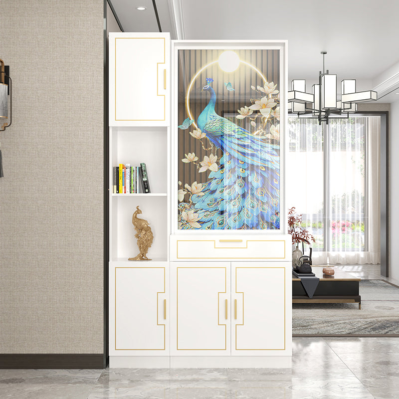 Scandinavian Wood in White 11.81" Wide Accent Cabinet with Drawer