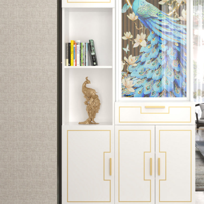 Scandinavian Wood in White 11.81" Wide Accent Cabinet with Drawer