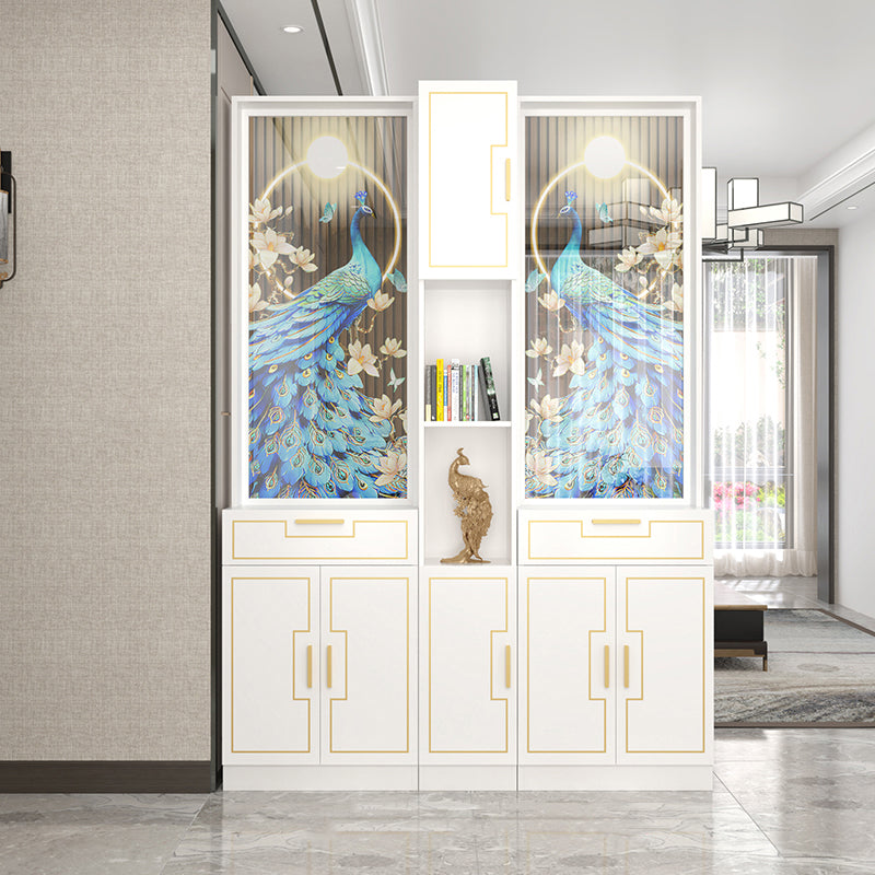 Scandinavian Wood in White 11.81" Wide Accent Cabinet with Drawer