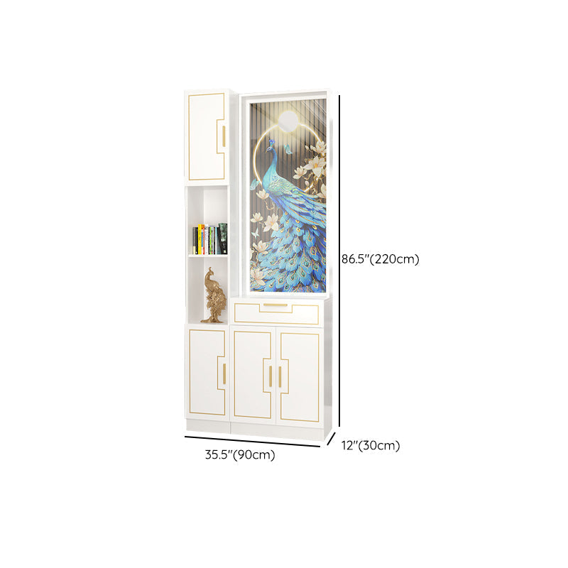 Scandinavian Wood in White 11.81" Wide Accent Cabinet with Drawer