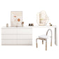 White Bedroom Lighted Mirror Wooden With Drawer Vanity Dressing Table Makeup Vanity (31") & Dresser(47") & Mirror & Vanity Chair Clearhalo 'Bedroom Furniture' 'furn' 'furn_makeup_vanities' 'Furniture' 'Makeup Vanities' 'makeup_vanities' 7672358