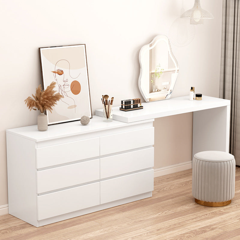White Bedroom Lighted Mirror Wooden With Drawer Vanity Dressing Table Clearhalo 'Bedroom Furniture' 'furn' 'furn_makeup_vanities' 'Furniture' 'Makeup Vanities' 'makeup_vanities' 7672361