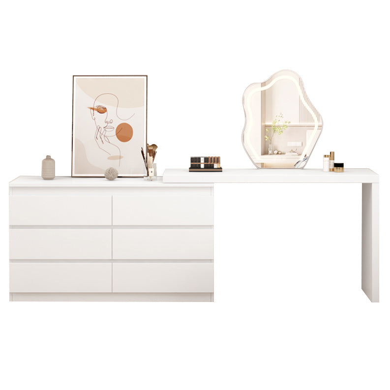 White Bedroom Lighted Mirror Wooden With Drawer Vanity Dressing Table Clearhalo 'Bedroom Furniture' 'furn' 'furn_makeup_vanities' 'Furniture' 'Makeup Vanities' 'makeup_vanities' 7672368