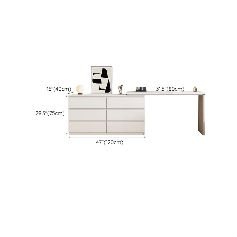 Moderno con cassetto camera da letto in legno bianco con tavolo da toeletta a specchio di feci