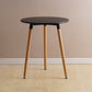 Wooden Dining Room Table for 2 Person with Natural Wood Legs Round Black 23.6"L x 23.6"W x 27.6"H Clearhalo 'Dining Tables & Seating' 'Dining Tables' 'dining_table' 'furn' 'furn_dining_table' 'Furniture' 'Kitchen & Dining Furniture' 7672397