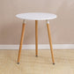 Wooden Dining Room Table for 2 Person with Natural Wood Legs Round White 23.6"L x 23.6"W x 27.6"H Clearhalo 'Dining Tables & Seating' 'Dining Tables' 'dining_table' 'furn' 'furn_dining_table' 'Furniture' 'Kitchen & Dining Furniture' 7672402