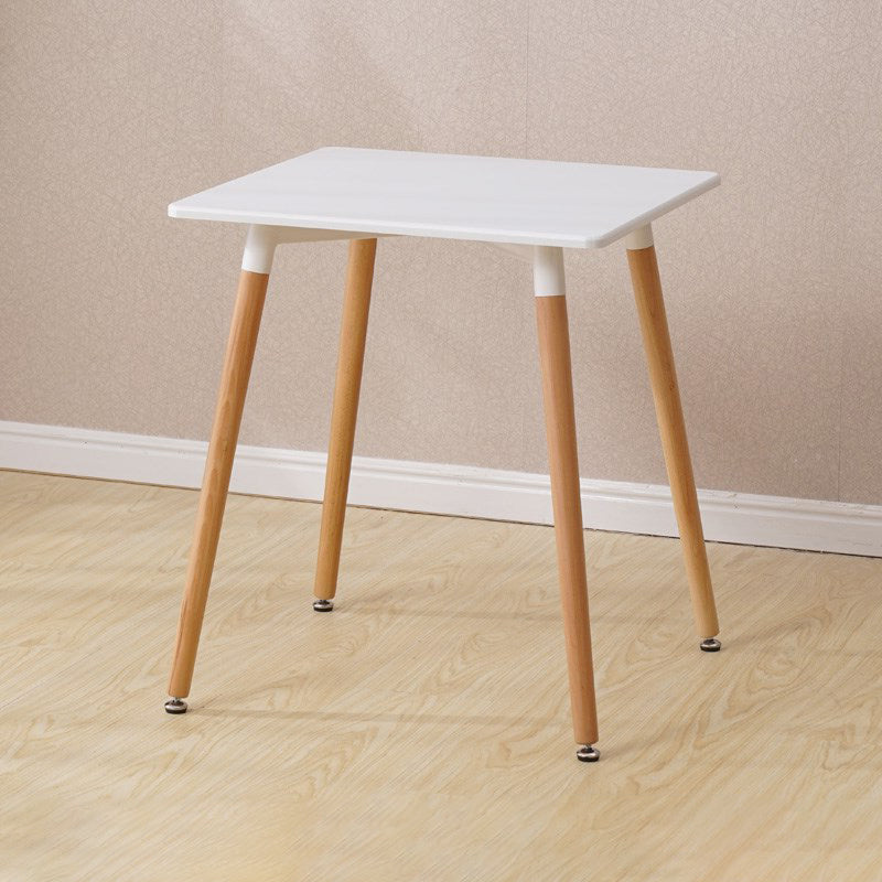 Wooden Dining Room Table for 2 Person with Natural Wood Legs Square White Clearhalo 'Dining Tables & Seating' 'Dining Tables' 'dining_table' 'furn' 'furn_dining_table' 'Furniture' 'Kitchen & Dining Furniture' 7672408