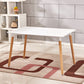 Wooden Dining Room Table for 2 Person with Natural Wood Legs Rectangle White 47.2"L x 23.6"W x 29.5"H Clearhalo 'Dining Tables & Seating' 'Dining Tables' 'dining_table' 'furn' 'furn_dining_table' 'Furniture' 'Kitchen & Dining Furniture' 7672410